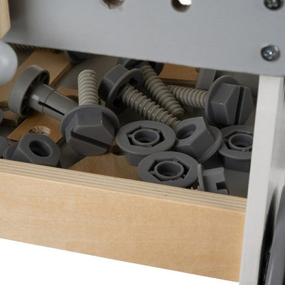 Laste 3-in-1 puidust töökoja komplekt (tööpink + hoiustamine + sõiduk)