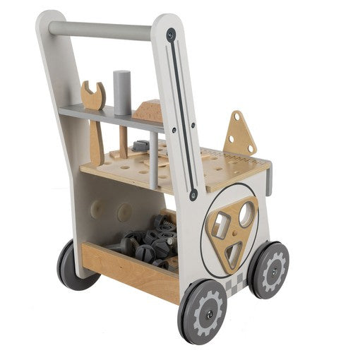 Laste 3-in-1 puidust töökoja komplekt (tööpink + hoiustamine + sõiduk)