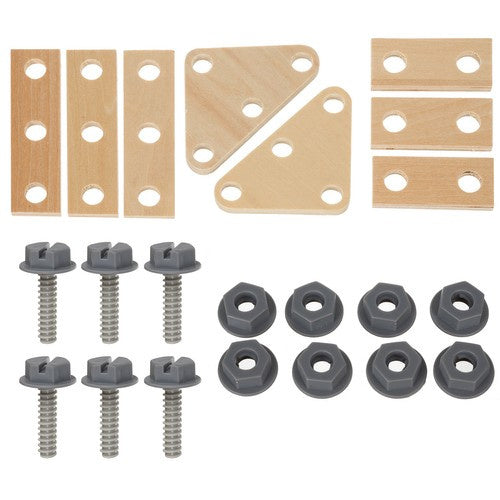 Laste 3-in-1 puidust töökoja komplekt (tööpink + hoiustamine + sõiduk)