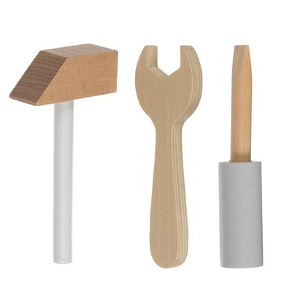 Laste 3-in-1 puidust töökoja komplekt (tööpink + hoiustamine + sõiduk)